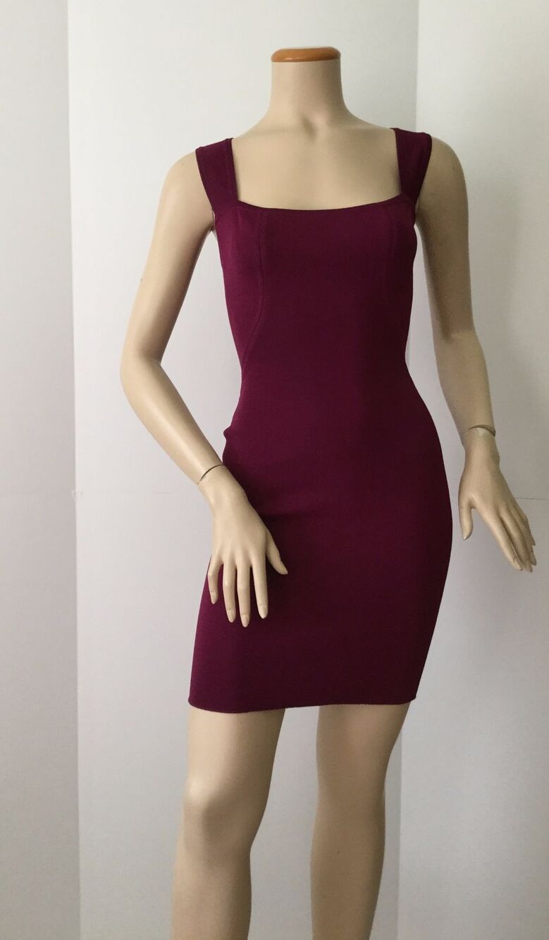 ALAIA Vintage Burgundy Red X Back Dress (Size S)